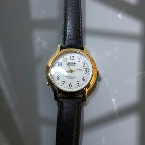 Vintage Womens Acqua Indiglo Quartz Water Resistant Adjustable Leather Band Watc